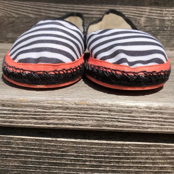 SOPHIA WEBSTER Black White Coral polka dot stripe slip on espadrille fla… - Picture 4 of 10